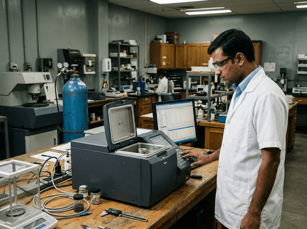 Microscope in metallurgical lab